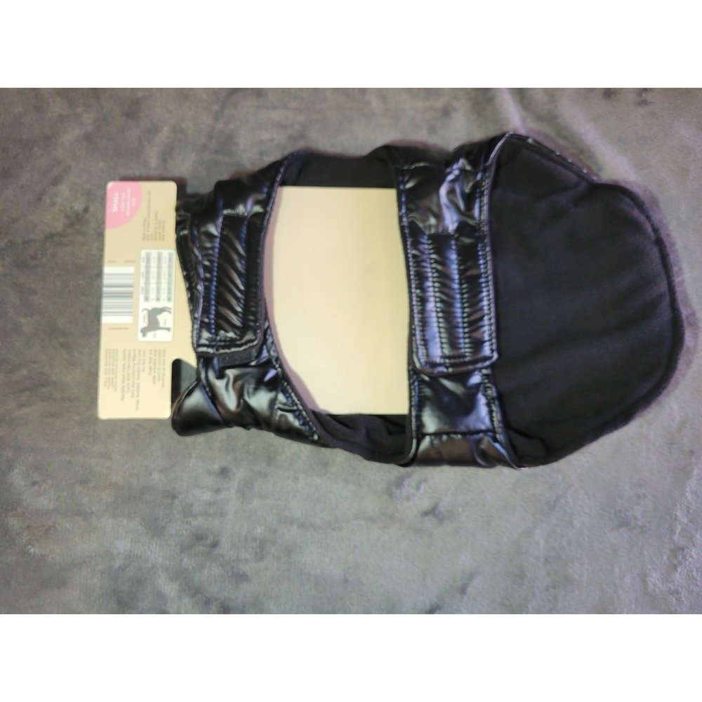 Heart To Tail Black Metallic Pet Puffer Dog Jacket sz Small ***NEW*** - Picture 6 of 10